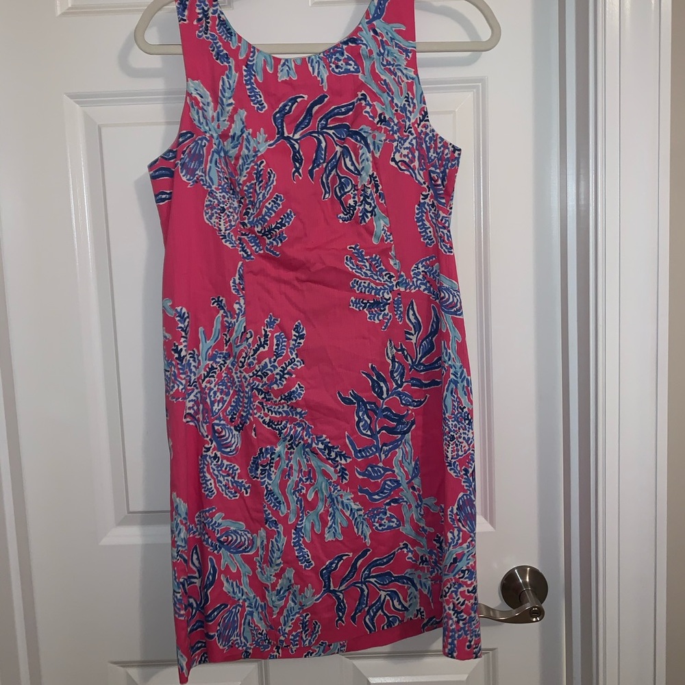 Lilly Pulitzer pink and blue coral dress
